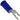Blue electrical connector with a metal prong on a white background