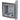 Gray wall-mounted electrical junction box with open cover on a white background