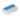 Clear plastic connector with blue fasteners on a white background