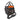 Black open-top tool bag with bright orange interior, two carrying handles, a padded shoulder strap, multiple exterior storage pockets, and a zippered front pouch, shown on a white background.