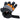 Black and orange glove on a white background