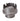 Metal tool or component with threaded design on a white background