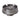Metal component with cut-out design on a white background