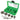 Greenlee carbide hole cutter kit with tools and green case on a white background