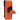 Orange and black rugged speaker with USB-C port on a white background
