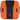 Orange and black device with a strap attachment on a white background