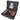 Open tool case with battery testing equipment and accessories on a white background