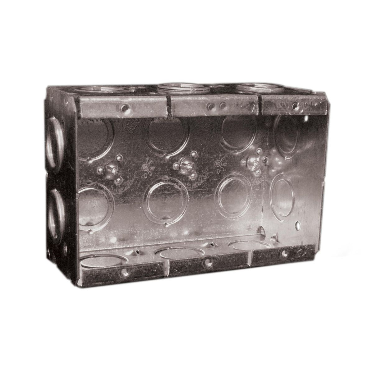 HUBBELL MBS3K Masonry Box, 42 cu. in., 3-Gang, 1/2 & 3/4 in. Ko ...