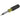 Screwdriver with black handle and yellow shaft on a white background