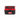 Red and black Milwaukee tool box with hose on a white background