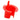 Red plastic Anti-short bushing with a handle on a white background