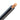 Cable with black outer sheath and solid copper core on a white background