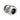 Metal fitting with threaded end on a white background