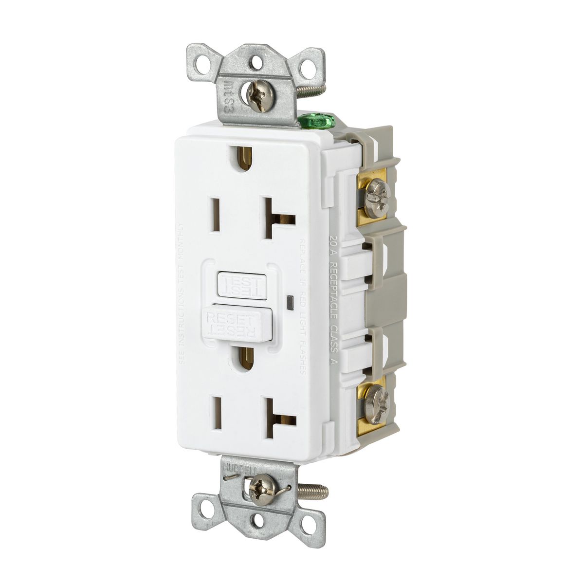 HUBBELL GFR20W Power Protection Devices, Receptacle, Self Test, GFCI ...